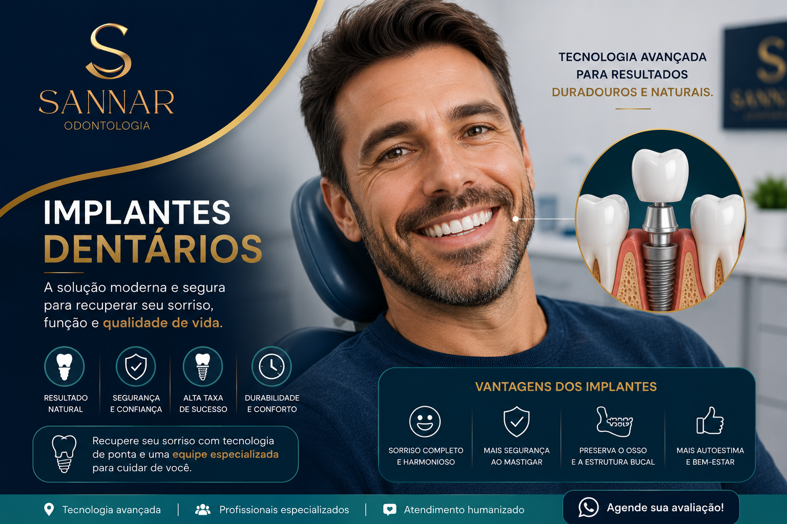 Tratamento com implantes dentários