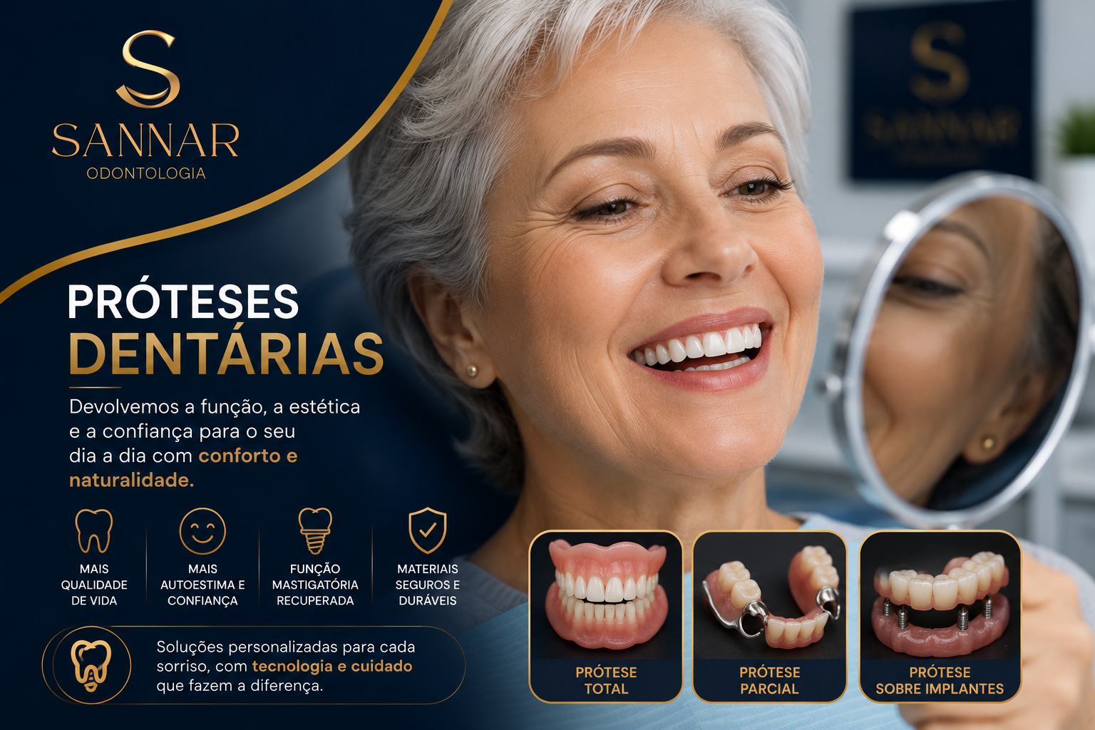 Tratamento com próteses dentárias